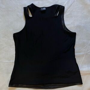 Olivia Jordan Shiny Black Faux leather Tank top Size M